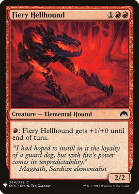 Fiery Hellhound card from The List Reprints