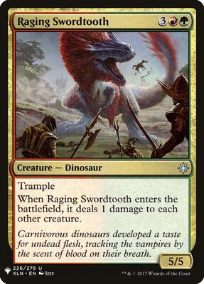 Raging Swordtooth card from The List Reprints