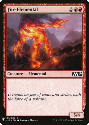 Fire Elemental card from The List Reprints