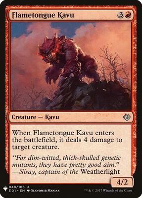 Flametongue Kavu card from The List Reprints