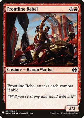 Frontline Rebel card from The List Reprints