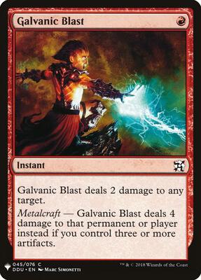 Galvanic Blast card from The List Reprints