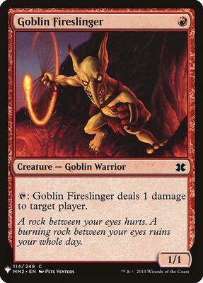 Goblin Fireslinger card from The List Reprints