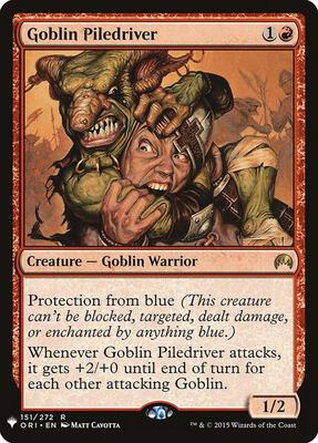 Goblin Piledriver card from The List Reprints