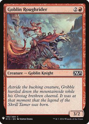 Goblin Roughrider card from The List Reprints