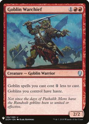 Goblin Warchief (DOM) card from The List Reprints