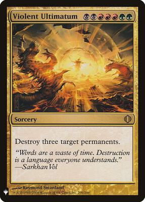 Violent Ultimatum card from The List Reprints