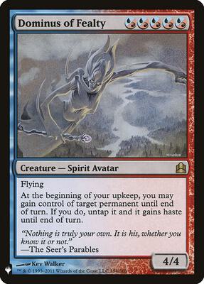 Dominus of Fealty card from The List Reprints