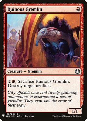 Ruinous Gremlin card from The List Reprints