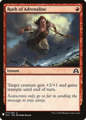 Rush of Adrenaline card from The List Reprints