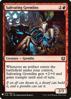 Salivating Gremlins card from The List Reprints