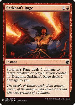 Sarkhan's Rage card from The List Reprints