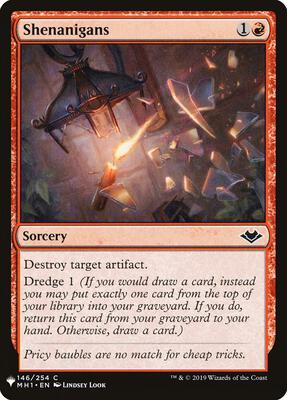 Shenanigans card from The List Reprints
