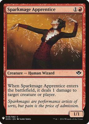 Sparkmage Apprentice card from The List Reprints