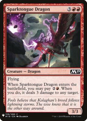 Sparktongue Dragon card from The List Reprints