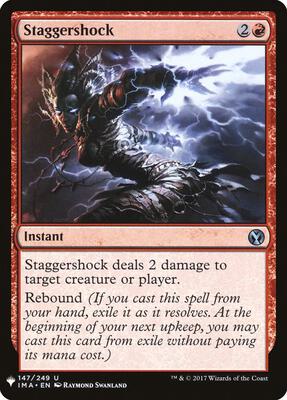 Staggershock card from The List Reprints