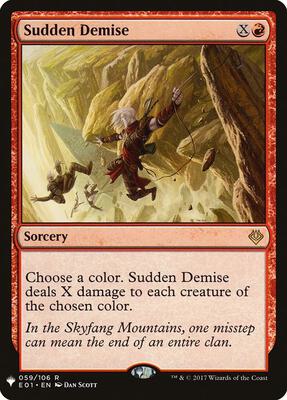 Sudden Demise card from The List Reprints