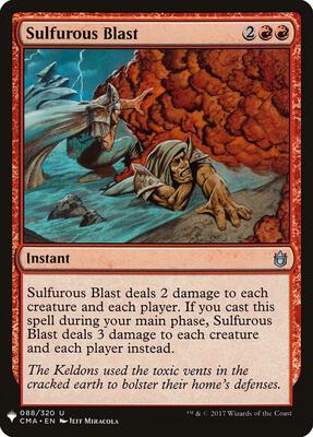 Sulfurous Blast card from The List Reprints