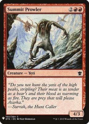 Summit Prowler card from The List Reprints