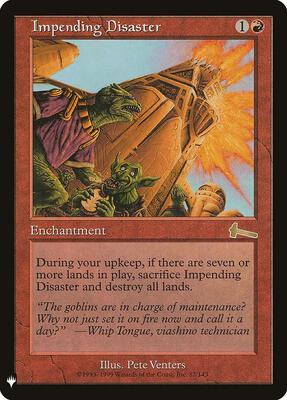 Impending Disaster card from The List Reprints
