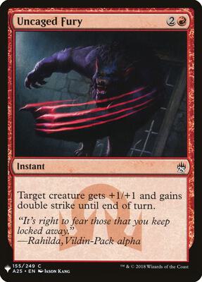 Uncaged Fury card from The List Reprints