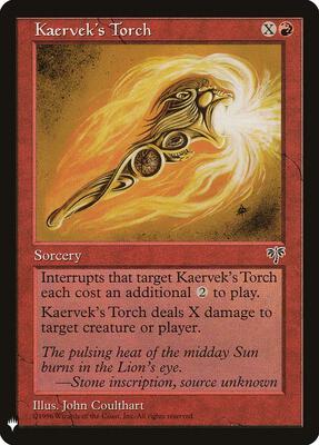 Kaervek's Torch card from The List Reprints