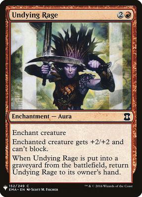 Undying Rage card from The List Reprints