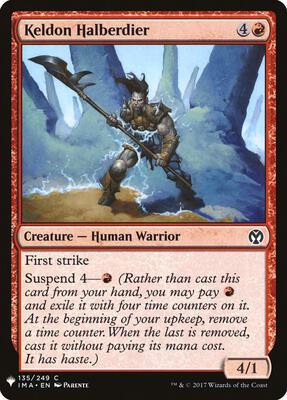 Keldon Halberdier card from The List Reprints