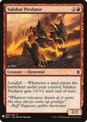 Valakut Predator card from The List Reprints