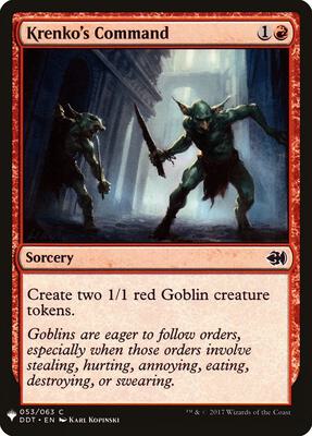 Krenko's Command (DDT) card from The List Reprints