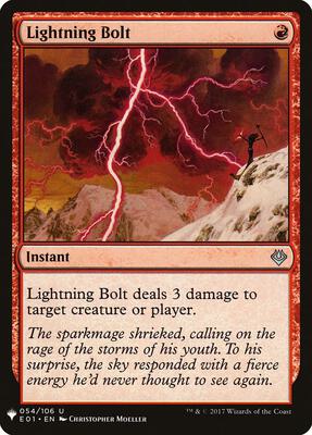 Lightning Bolt (E01) card from The List Reprints