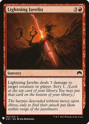 Lightning Javelin card from The List Reprints