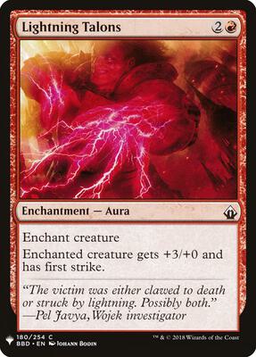 Lightning Talons card from The List Reprints