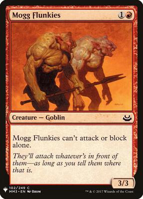 Mogg Flunkies card from The List Reprints
