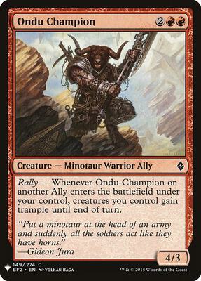 Ondu Champion card from The List Reprints