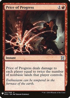 Price of Progress (EMA) card from The List Reprints