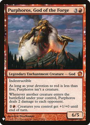 Purphoros, God of the Forge card from The List Reprints