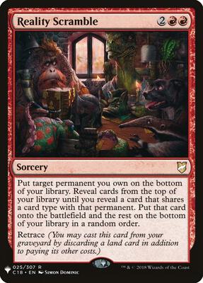 Reality Scramble card from The List Reprints