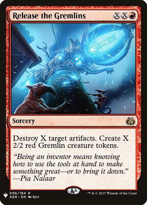 Release the Gremlins card from The List Reprints