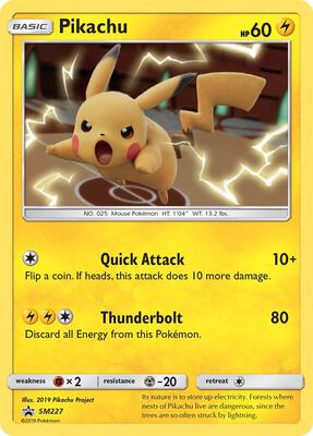 Pikachu - SM227 card from SM Promos