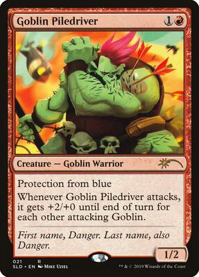 Goblin Piledriver card from Secret Lair Drop Series
