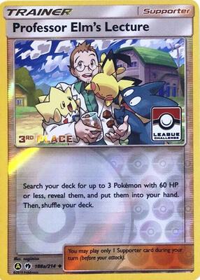 Professor Elm's Lecture - 188a/214 (League Challenge) [3rd Place] card from League & Championship Cards