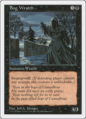 Bog Wraith card from Fifth Edition