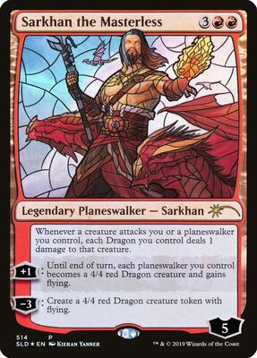 Sarkhan the Masterless (Stained Glass) card from Secret Lair Drop Series