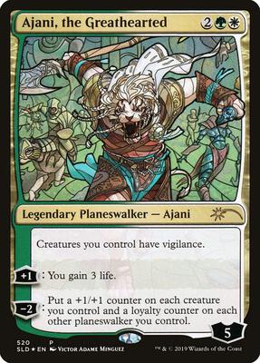 Ajani, the Greathearted (Stained Glass) card from Secret Lair Drop Series