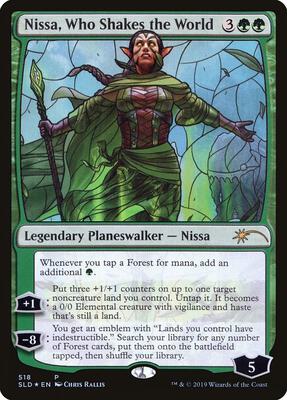 Nissa, Who Shakes the World (Stained Glass) card from Secret Lair Drop Series