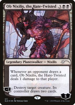 Ob Nixilis, the Hate-Twisted (Stained Glass) card from Secret Lair Drop Series