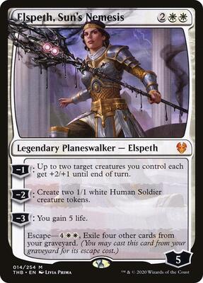 Elspeth, Sun's Nemesis card from Theros Beyond Death