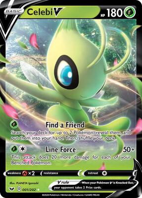 Celebi V card from SWSH01: Sword & Shield Base Set