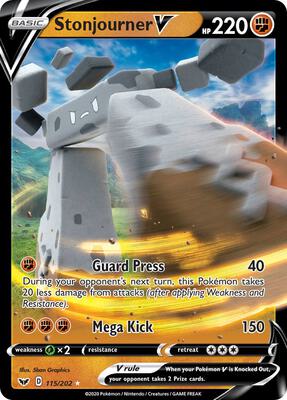Stonjourner V card from SWSH01: Sword & Shield Base Set